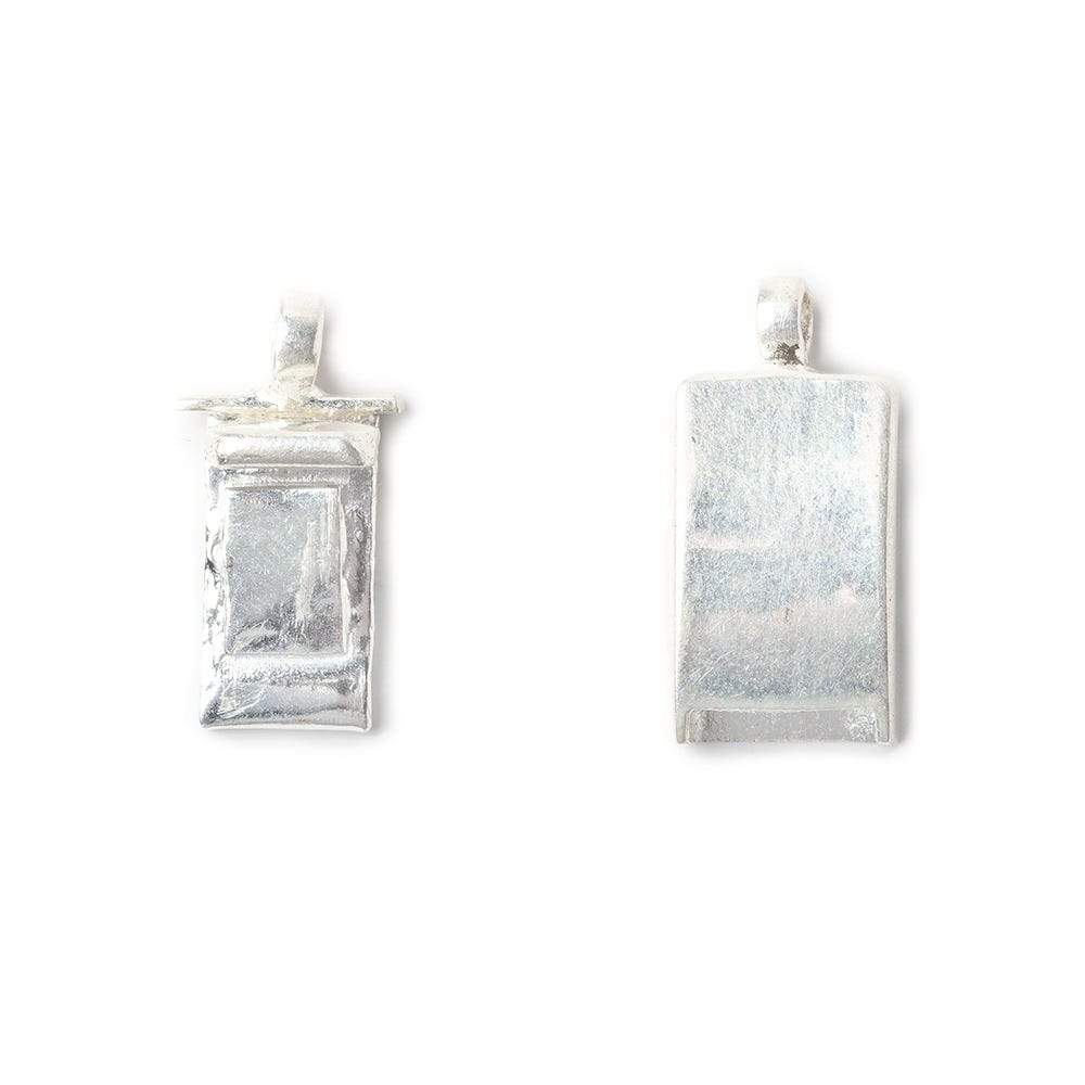 24mm Sterling Silver plated Box Clasp Curved Plain Rectangle Design 1 piece (ONLINE ORDER ONLY)