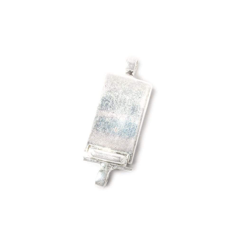 24mm Sterling Silver plated Box Clasp Curved Plain Rectangle Design 1 piece (ONLINE ORDER ONLY)