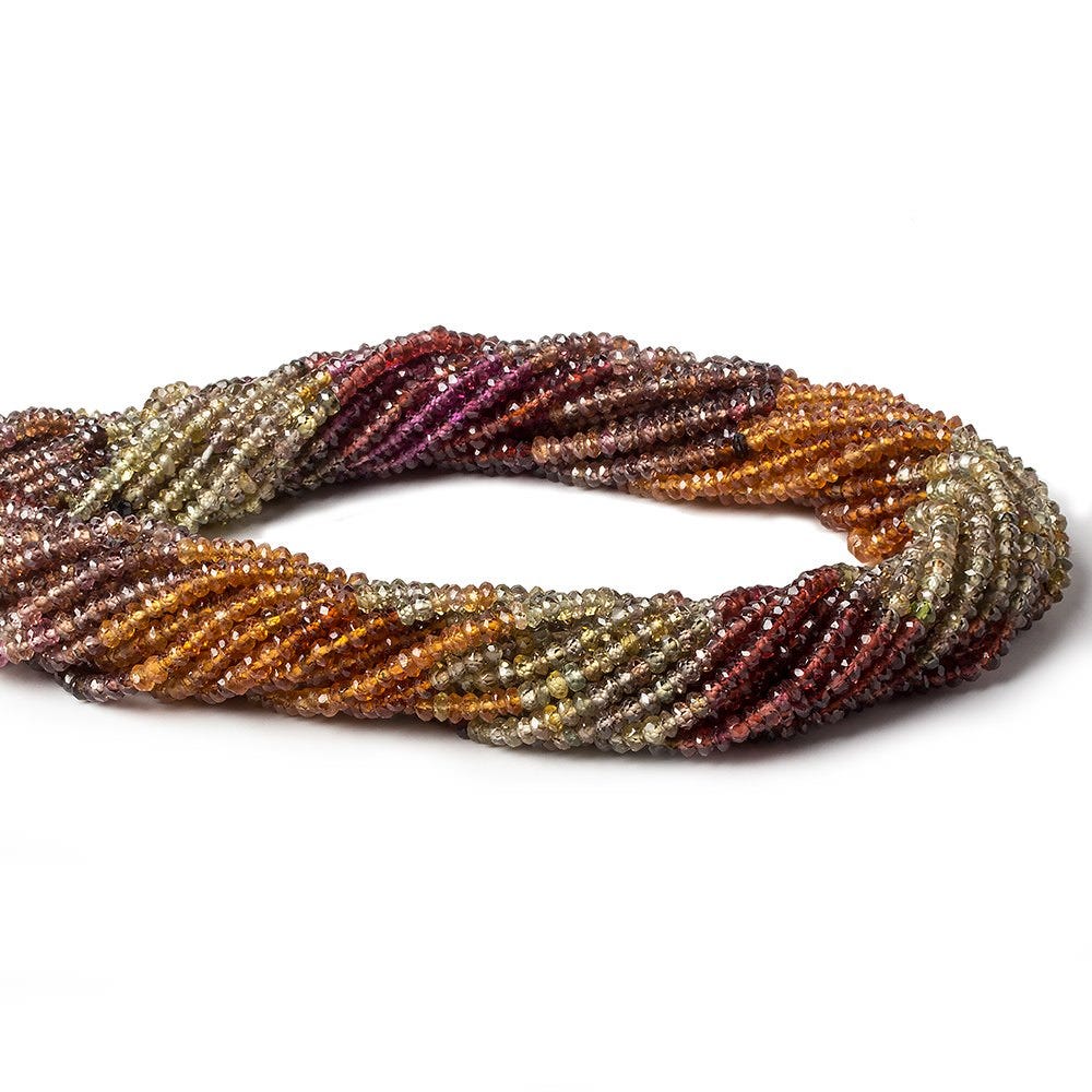 2.5-3mm Multi Gemstone Faceted Rondelle 14 inch 244 pieces (ONLINE ORDER ONLY)