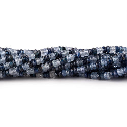 2.5-3mm White & Blue Sapphire Faceted Rondelle Beads 18 inch 233 pieces