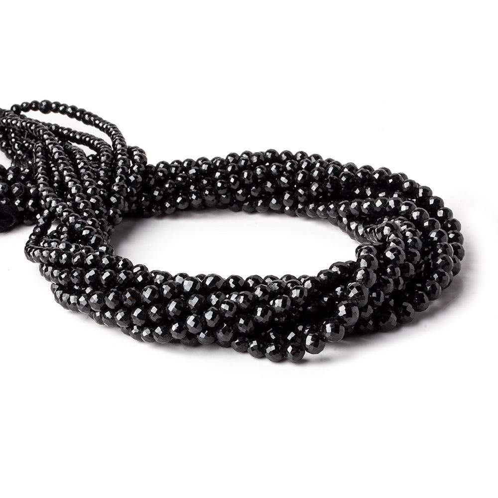 2.5-5.5mm Black Spinel Faceted Rounds 16 inch 95 beads (ONLINE ORDER ONLY)