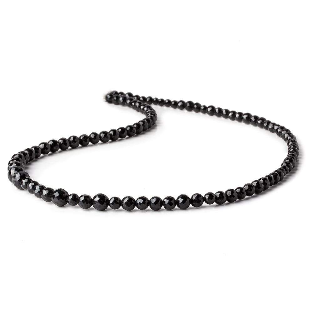 2.5-5.5mm Black Spinel Faceted Rounds 16 inch 95 beads (ONLINE ORDER ONLY)