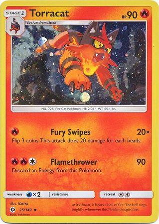 Torracat (25/149) (Cosmos Holo) [Sun & Moon: Base Set] (Online Only)