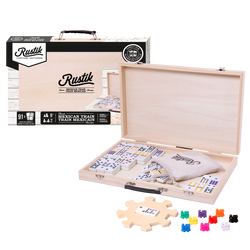 Rustik Deluxe Wood Case: Mexican Train Game