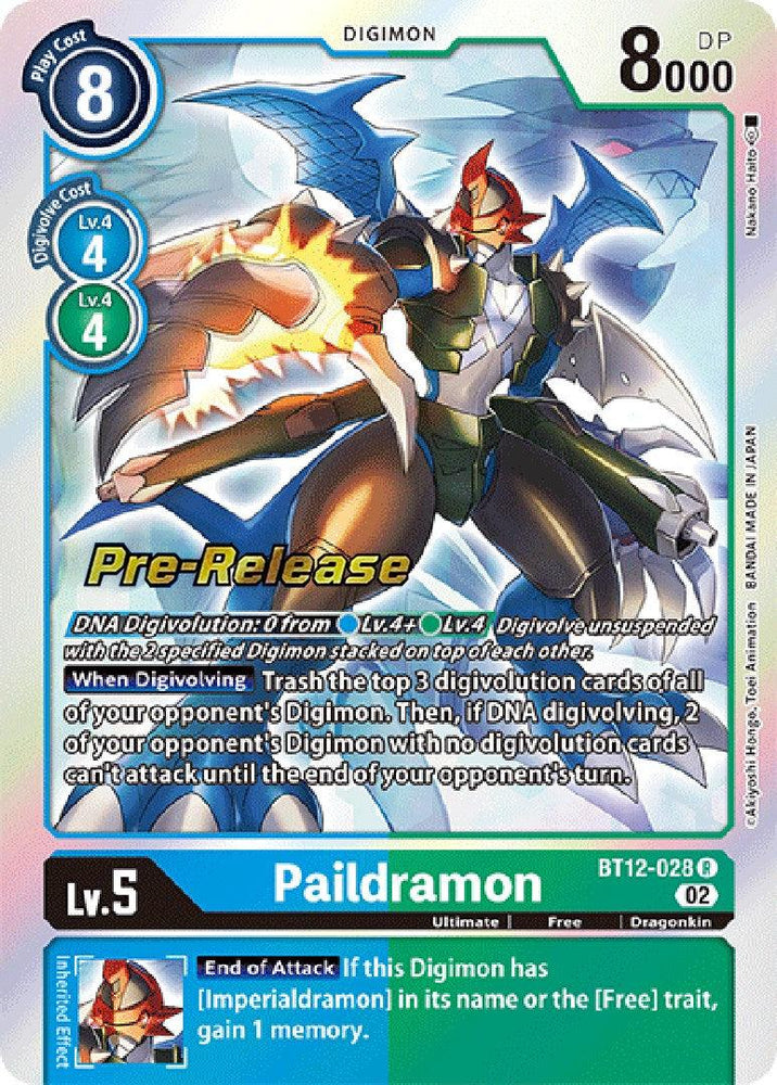 Paildramon [BT12-028] [Across Time Pre-Release Cards] (ONLINE ORDER ONLY)