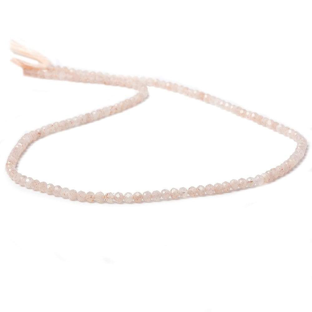 2.5mm Angel Skin Peach Moonstone Micro Faceted rondelles 13 inch 154 beads