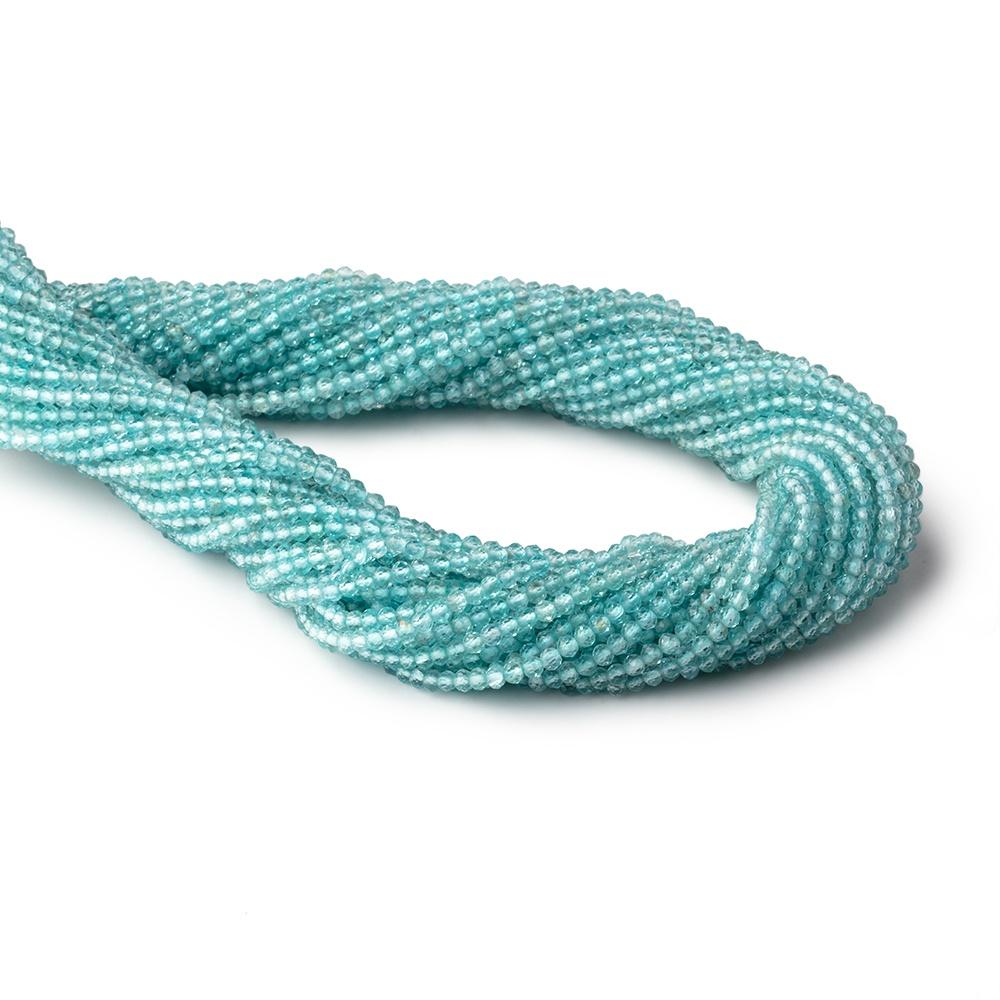 2.5mm Aqua Blue Apatite Micro Faceted Rondelle Beads 12.5 inch 157 pieces AA (ONLINE ORDER ONLY)