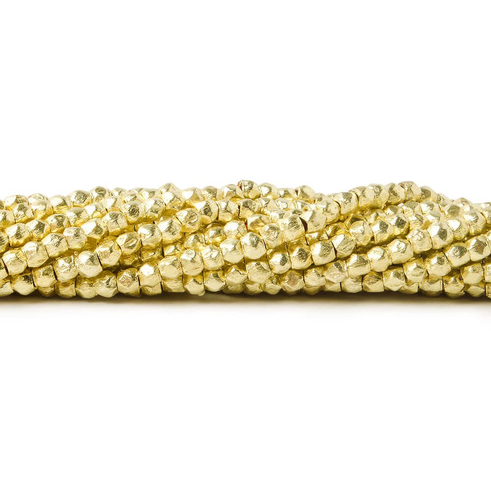 2.5mm Brushed Hand Cut Faceted Nugget Beads (ONLINE ORDER ONLY)
