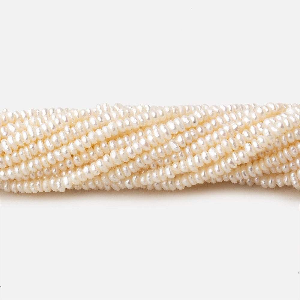 2.5mm Cream White center drilled Baroque freshwater pearls 16 inch 300 pieces (ONLINE ORDER ONLY)