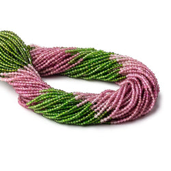 2.5mm Pink & Green Tourmaline Micro Faceted Round Beads 12.5 inch 160 pieces (ONLINE ORDER ONLY)