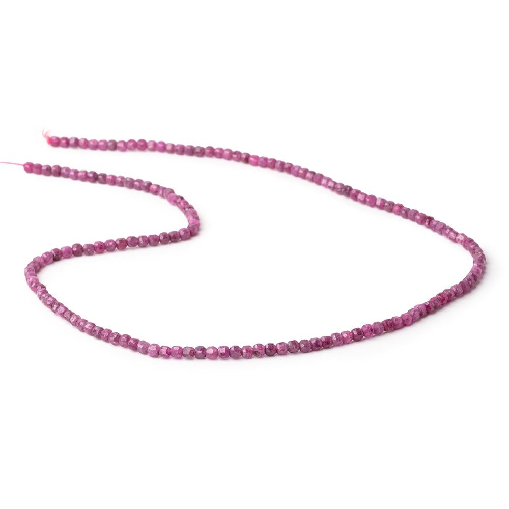 2.5mm Ruby Micro Faceted Cube Beads 15.25 inch 150 pieces (ONLINE ORDER ONLY)