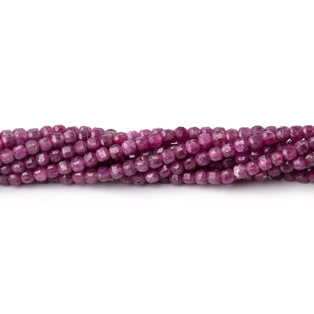 2.5mm Ruby Micro Faceted Cube Beads 15.25 inch 150 pieces (ONLINE ORDER ONLY)
