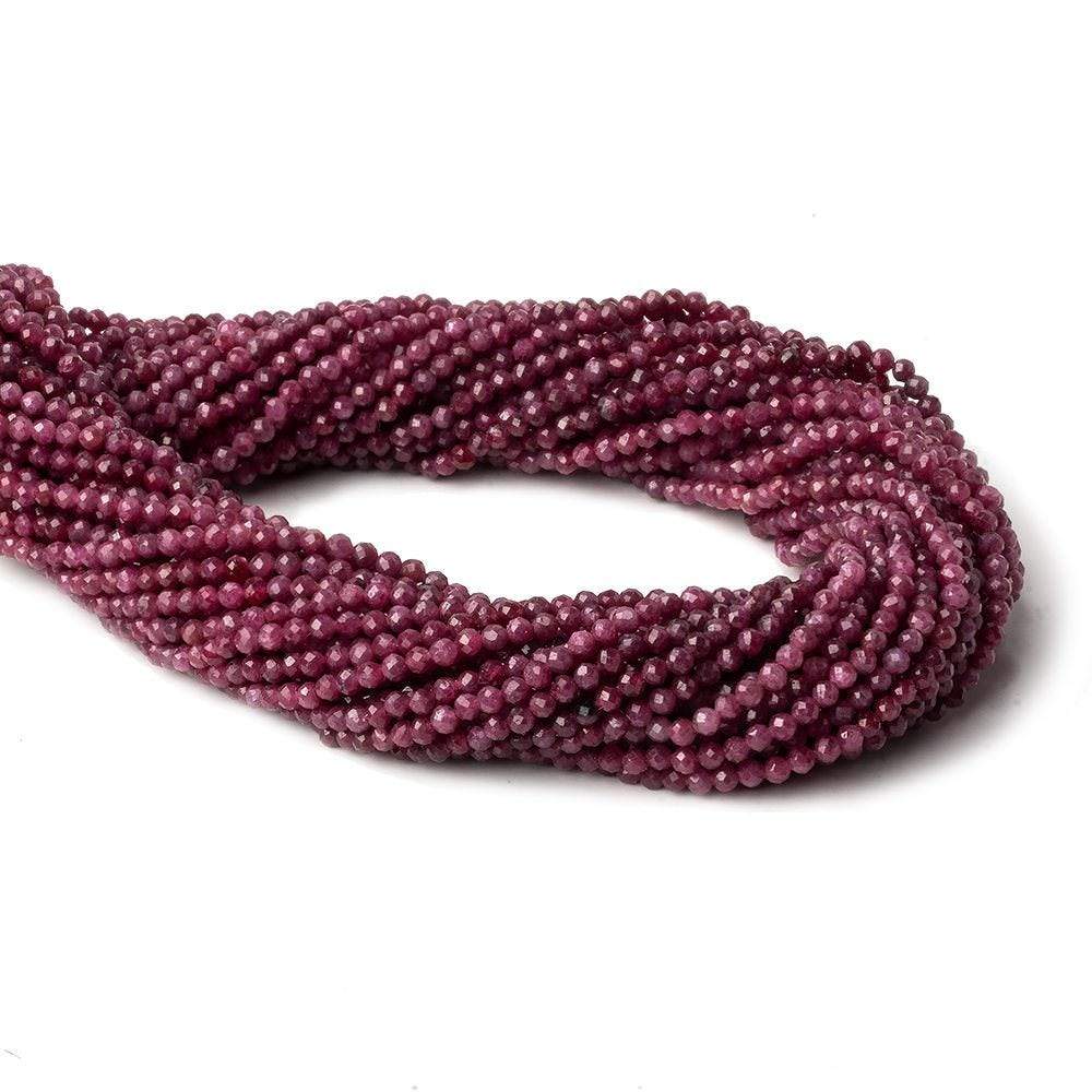 2.5mm Ruby micro faceted round beads 12.5 inch 145 pieces AA (ONLINE ORDER ONLY)