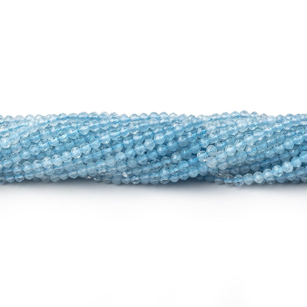 2.5mm Shaded Aquamarine Micro Faceted Round Beads 12.25 inch 136 pieces (ONLINE ORDER ONLY)