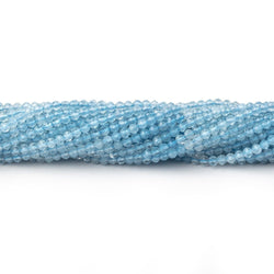 2.5mm Shaded Aquamarine Micro Faceted Round Beads 12.25 inch 136 pieces (ONLINE ORDER ONLY)