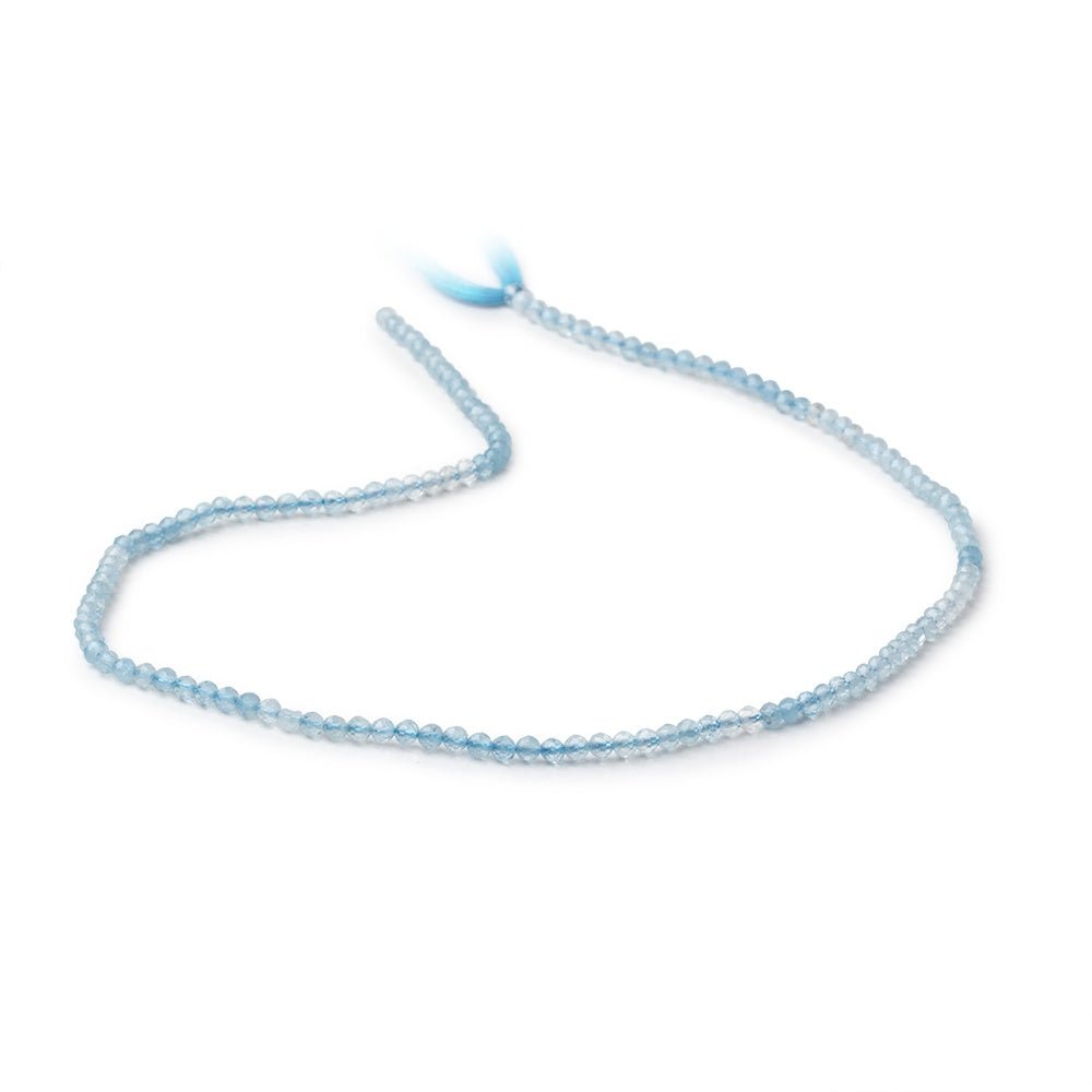 2.5mm Shaded Aquamarine Micro Faceted Round Beads 12.25 inch 136 pieces (ONLINE ORDER ONLY)