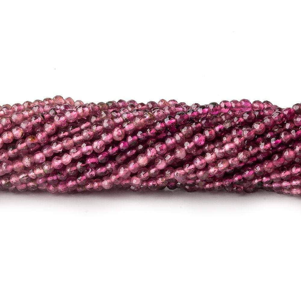 2.5mm Shaded Pink Tourmaline micro-faceted rounds 13 inch 175 beads (ONLINE ORDER ONLY)