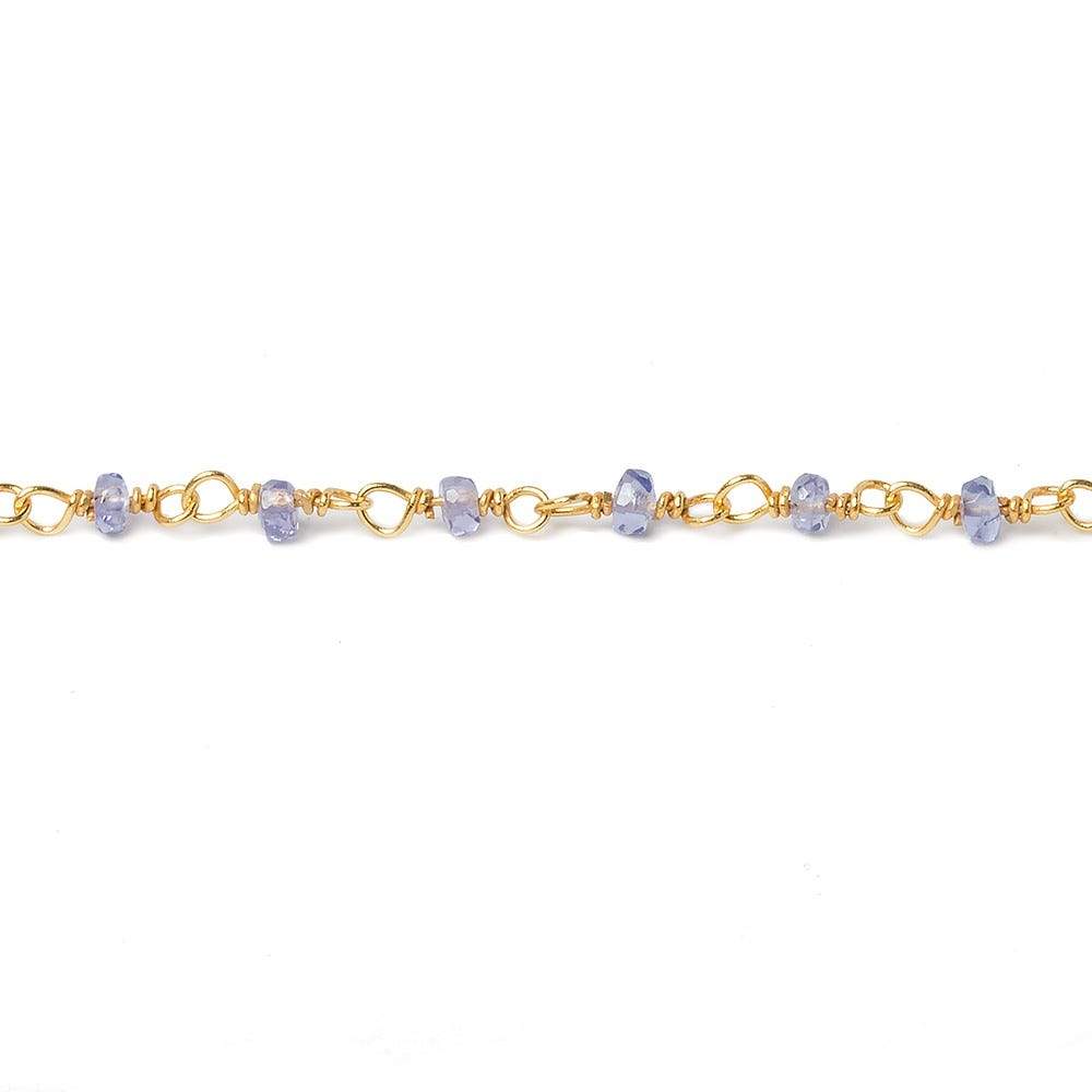 2.5mm Tanzanite faceted rondelle Vermeil Chain by the foot 44 beads (ONLINE ORDER ONLY)