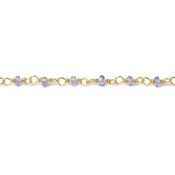 2.5mm Tanzanite faceted rondelle Vermeil Chain by the foot 44 beads (ONLINE ORDER ONLY)