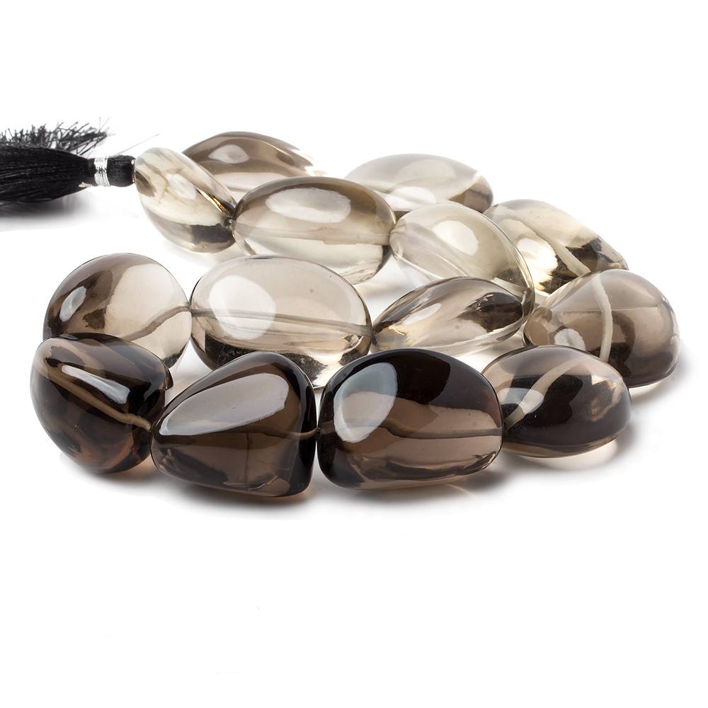 25x18-36x26mm Smoky Quartz plain nugget beads 15 inch 14 pieces (ONLINE ORDER ONLY)