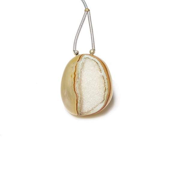 25x21mm Cream Translucent Agate Drusy Freeform Focal Bead 1 piece (ONLINE ORDER ONLY)