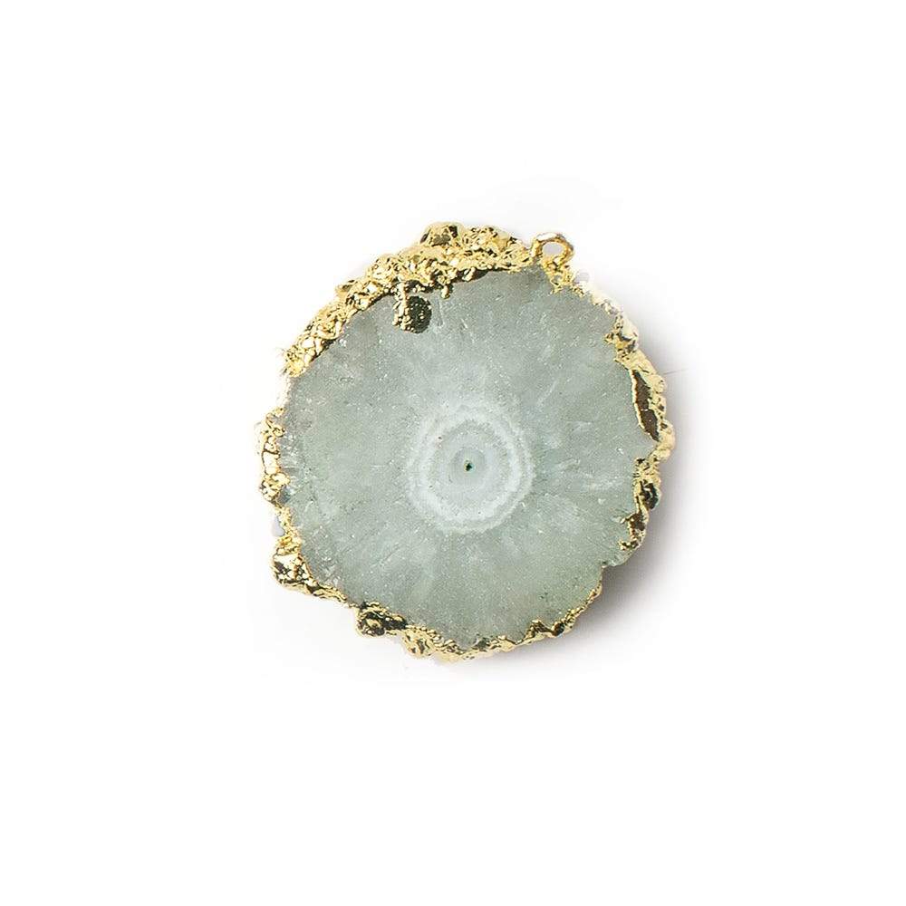 25x22mm 22kt Gold leafed Solar Quartz Slice Pendant 1 piece (ONLINE ORDER ONLY)