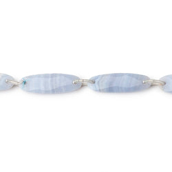 25x8mm Blue Lace Agate Double Drilled Rectangles 8 inch 8 Beads (ONLINE ORDER ONLY)