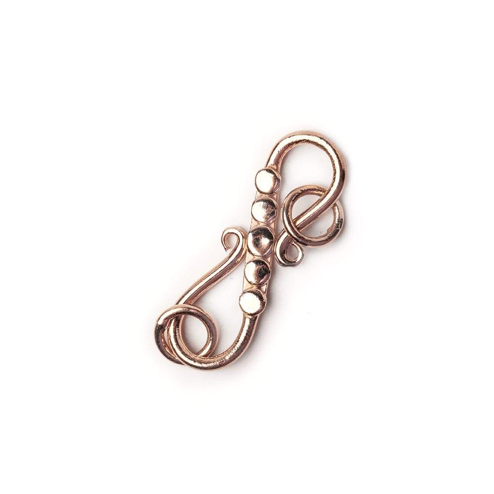 25x8mm Rose Gold plated .925 Silver S Hook 5 Polka Dot Clasp 1 piece (ONLINE ORDER ONLY)