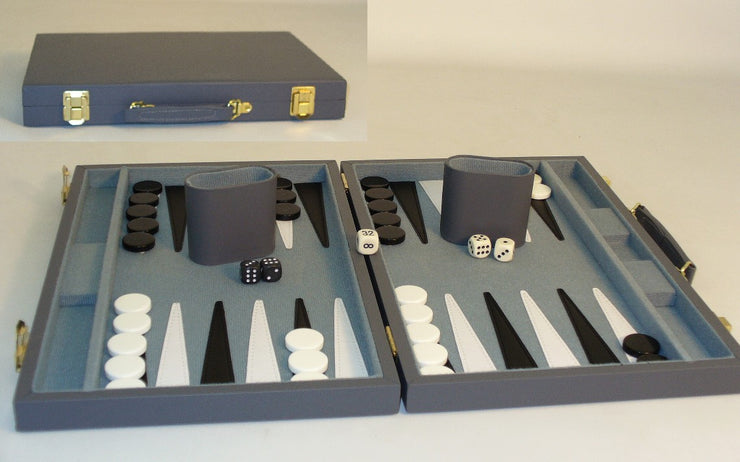 Backgammon - 15" Grey Vinyl Set (ONLINE ORDER ONLY)