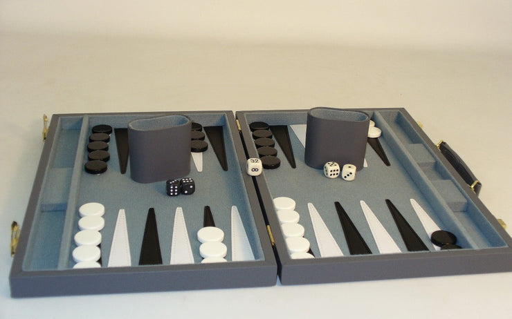 Backgammon - 18" Grey Vinyl Set (ONLINE ORDER ONLY)