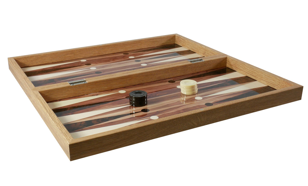 Backgammon - 19" American Walnut Decoupage Backgammon Set (ONLINE ORDER ONLY)