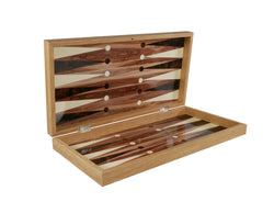 Backgammon- 19" Burlwood Decoupage Folding Backgammon Set (ONLINE ORDER ONLY)