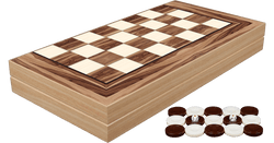 Backgammon - 19" American Walnut Decoupage Backgammon Set (ONLINE ORDER ONLY)