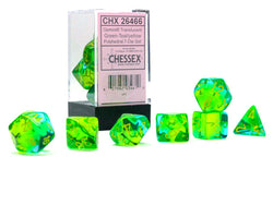 Gemini® Polyhedral Translucent Green-Teal/yellow 7-Die Set /16mm/12mm (Online Only)