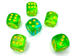 Gemini® Polyhedral Translucent Green-Teal/yellow 7-Die Set /16mm/12mm (Online Only)
