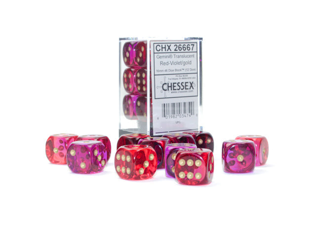 Gemini® Polyhedral Translucent Red-Violet/gold 7-Die Set /16mm/12mm (Online Only)