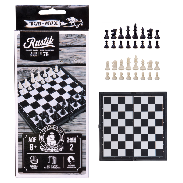 Travel Games: Rustik Foldable Magnetic Chess (ONLINE ORDER ONLY)