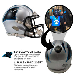 Carolina Panthers NFL Mini Helmet - Picture Inside (Online Order Only) (ONLINE ORDER ONLY)