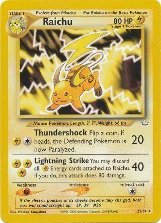 Raichu (21/64) [Neo Revelation Unlimited] (Online Only)