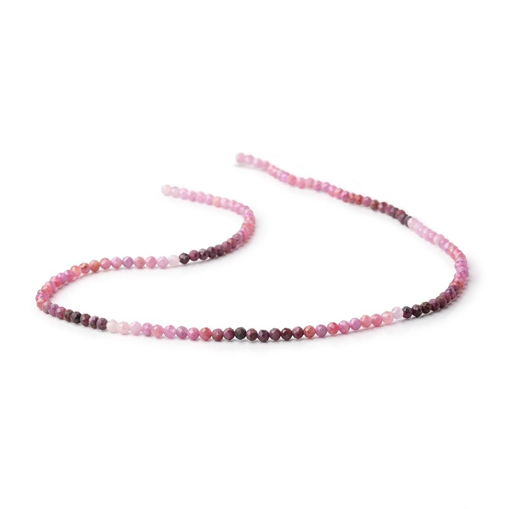 2.6mm Shaded Ruby Micro Faceted Round Beads 12.5 inch 130 pieces (ONLINE ORDER ONLY)