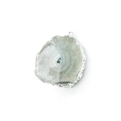 26x21mm Silver leafed Solar Quartz Slice Pendant 1 piece (ONLINE ORDER ONLY)