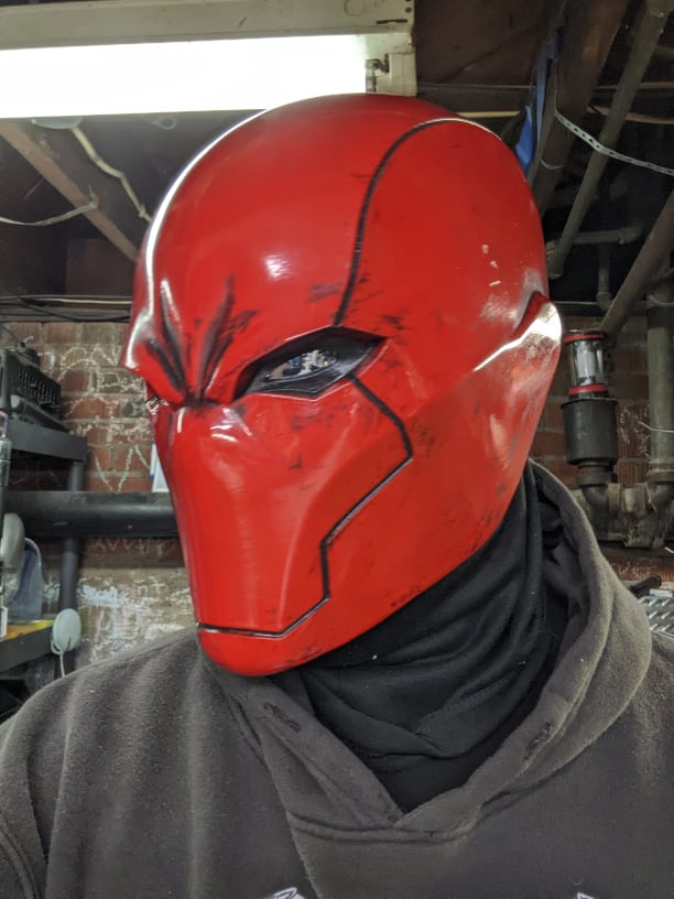 Red Vigilante Helmet - Wearable Costume Cowl Mask Helm (ONLINE ORDER ONLY)