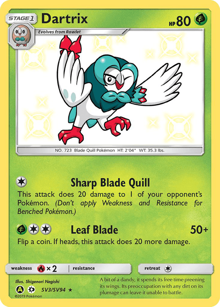 Dartrix (SV3/SV94) [Sun & Moon: Hidden Fates - Shiny Vault] (Online Only)