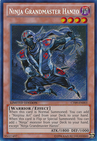 Ninja Grandmaster Hanzo [CT09-EN003] Secret Rare (ONLINE ORDER ONLY)