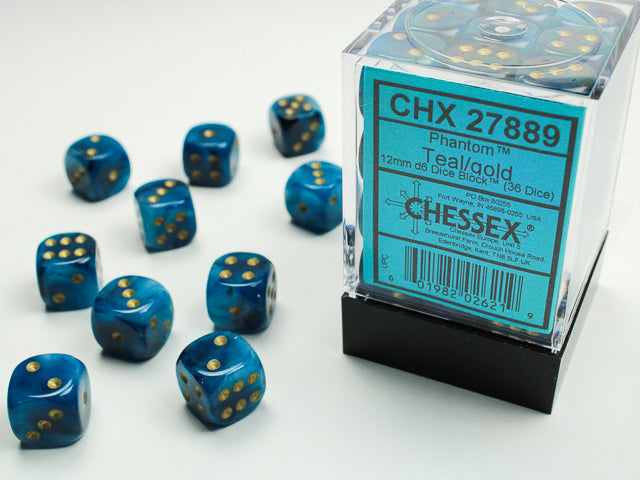 Chessex: D6 Phantom™ Dice sets - 12mm (ONLINE ORDER ONLY)