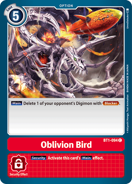 Oblivion Bird [BT1-094] [Release Special Booster Ver.1.0] (ONLINE ORDER ONLY)