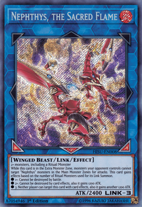 Nephthys, the Sacred Flame [HISU-EN008] Secret Rare (ONLINE ORDER ONLY)