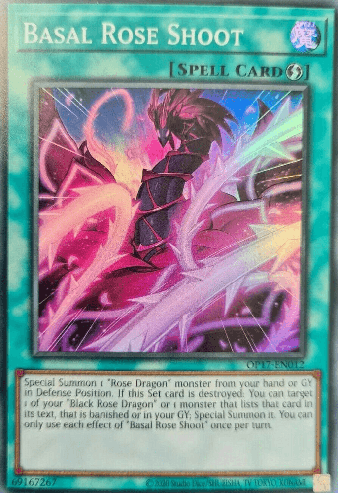 Basal Rose Shoot [OP17-EN012] Super Rare (ONLINE ORDER ONLY)