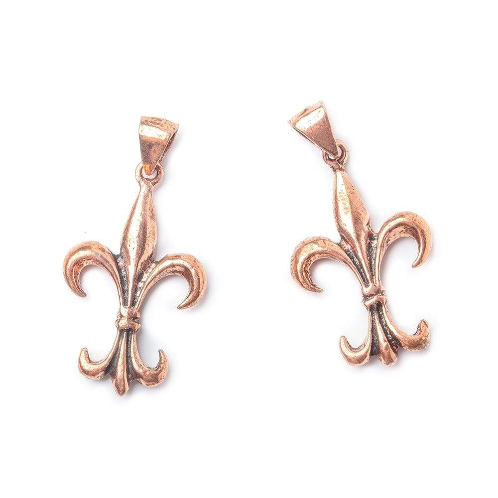 27x17mm Copper Finding Fleur De Lis Charm on Bail Set of 2 (ONLINE ORDER ONLY)