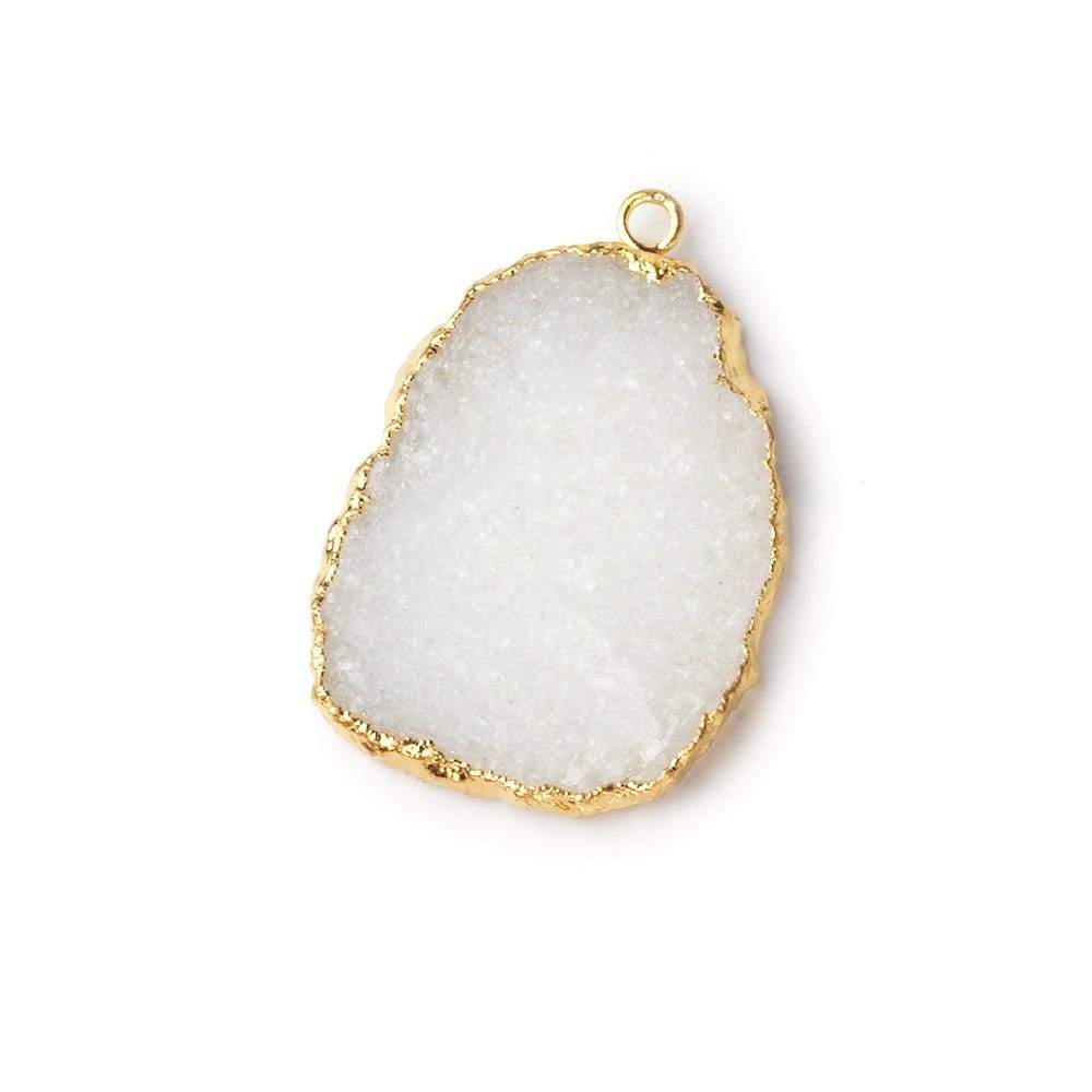 27x21mm Gold Leafed White Drusy Pendant 1 piece (ONLINE ORDER ONLY)
